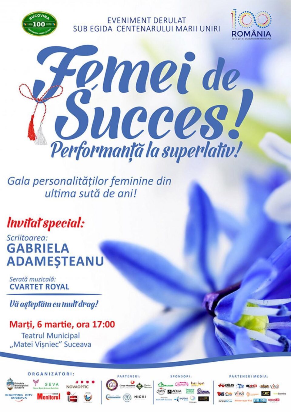 ”Femei de succes! Performanță la superlativ! - Gala personalităților feminine din ultima sută de ani!" ”Femei de succes! Performanță la superlativ! - Gala personalităților feminine din ultima sută de ani!"