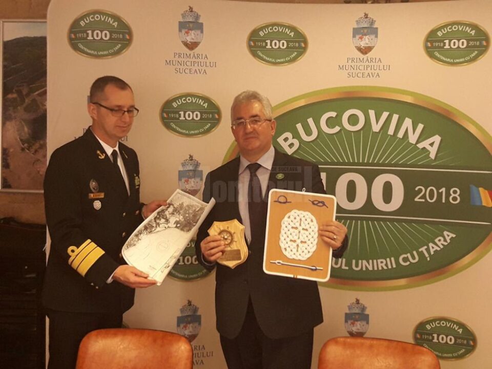 Primarul Ion Lungu cu delegația Statului Major a Forțelor Navale Române