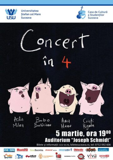 "Concert în 4", pe scena suceveană, cu Ada Milea și invitații săi
