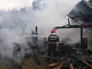 Intervenție grea a pompierilor, la Brodina