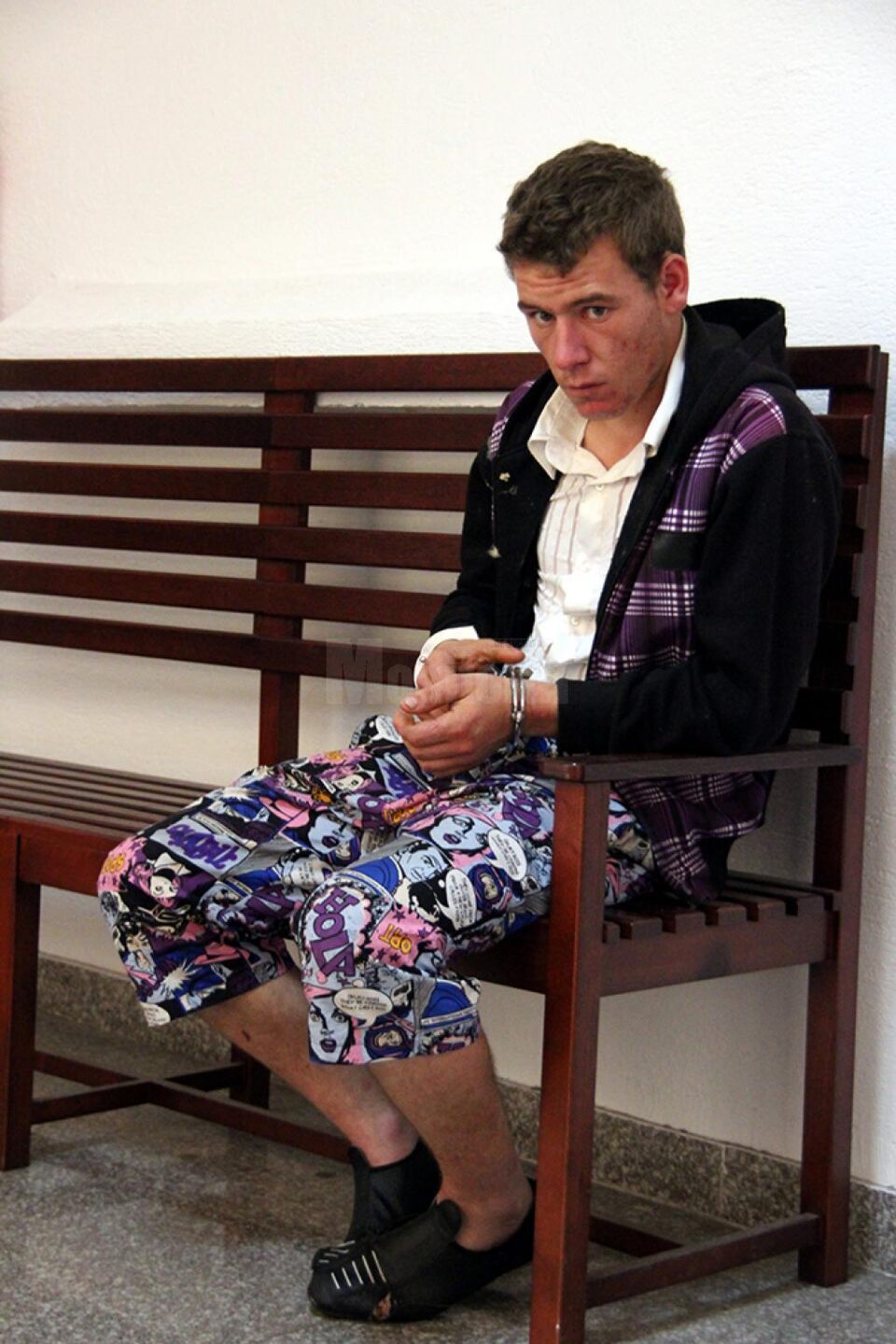 Vasile Ionuț Oprișan, în 2012, pe holurile Judecătoriei Suceava