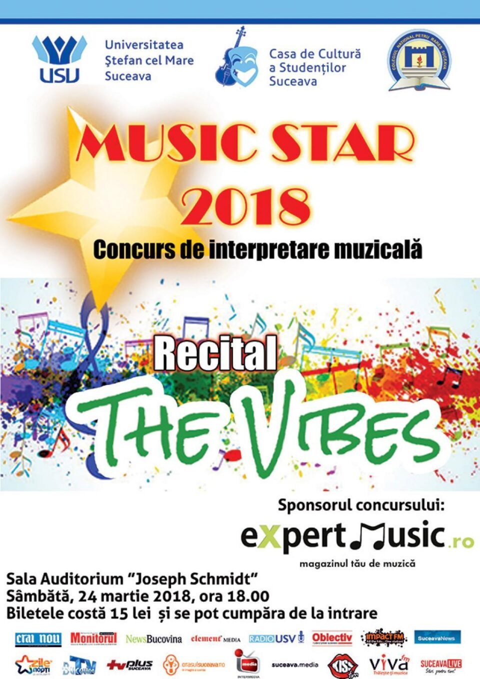 Concursul „Music Star", ediția a VIII-a, sâmbătă, la Auditorium „Joseph Schmidt"