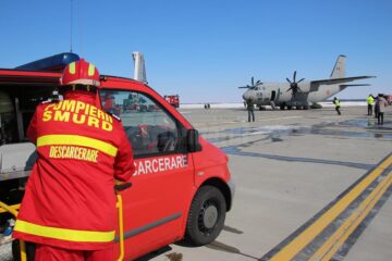 Plan roșu de intervenție după o aterizare forțată și o ciocnire între două aeronave, pe pista Aeroportului Suceava