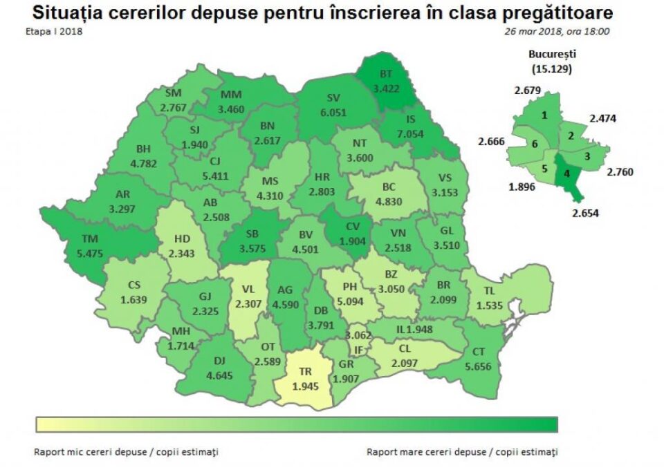 Peste 6.000 de cereri de înscriere în clasa pregătitoare în județul Suceava