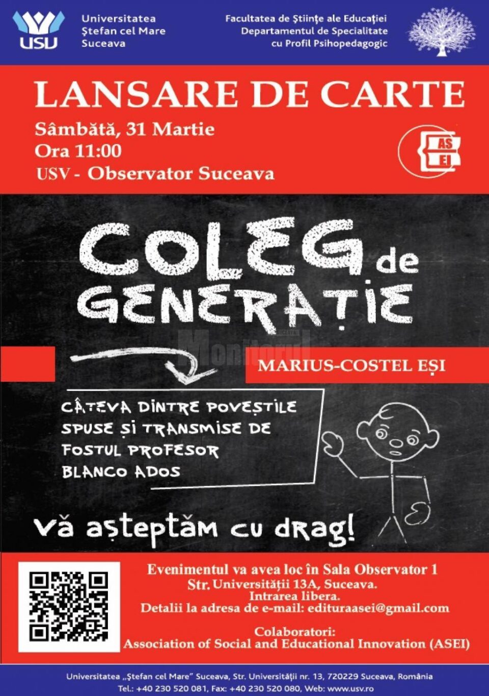 Universitarul Marius Costel Eși lansează „Coleg de generație”, vol. I