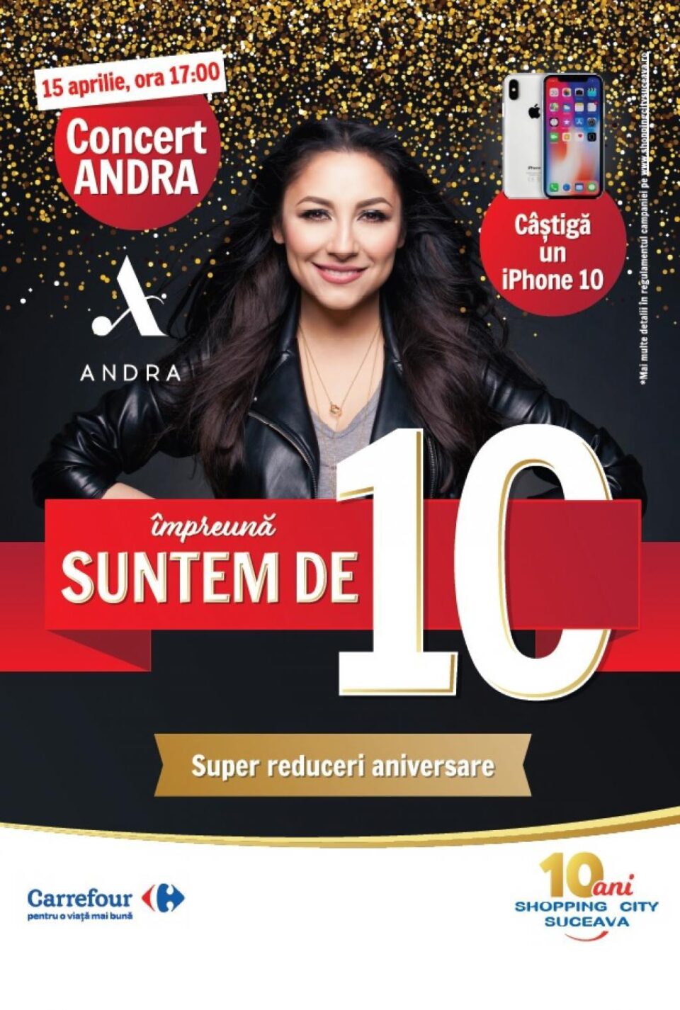 10 ani de Shopping City Suceava: Megaconcert ANDRA și un iPhone 10 la tombolă!