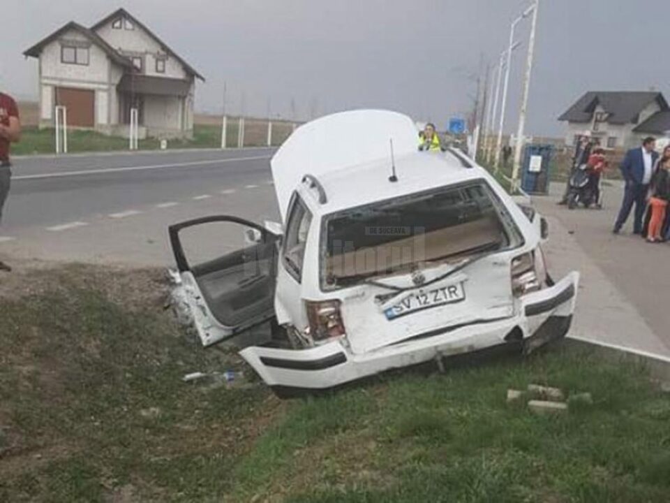 Autoturismul VW a fost lovit din spate de autoutilitara condusă de șoferul băut
