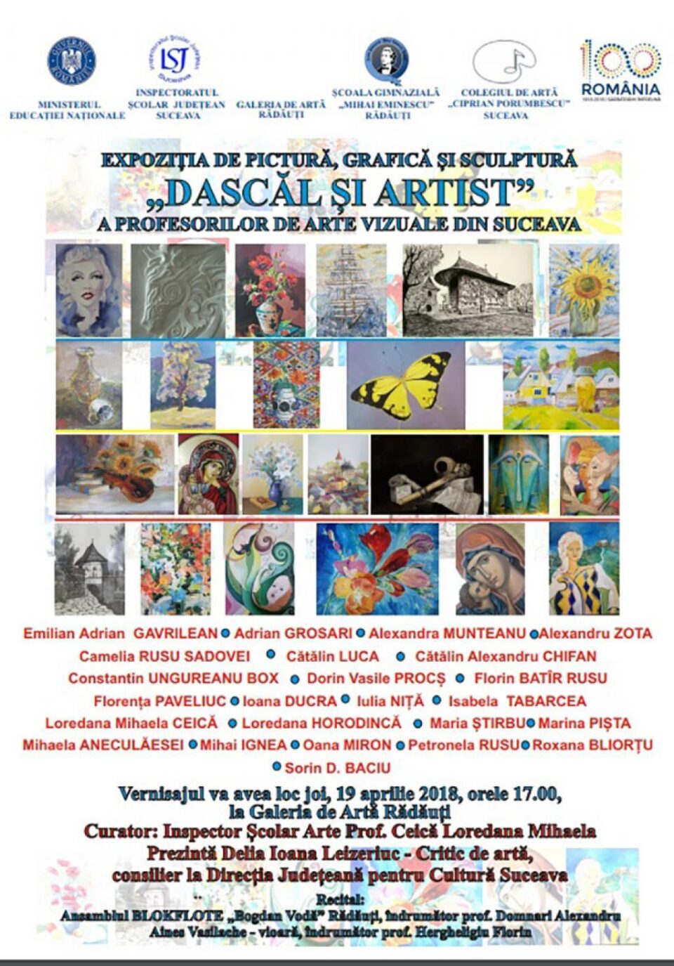 24 de profesori de educație plastică și arte vizuale expun joi, la Rădăuți