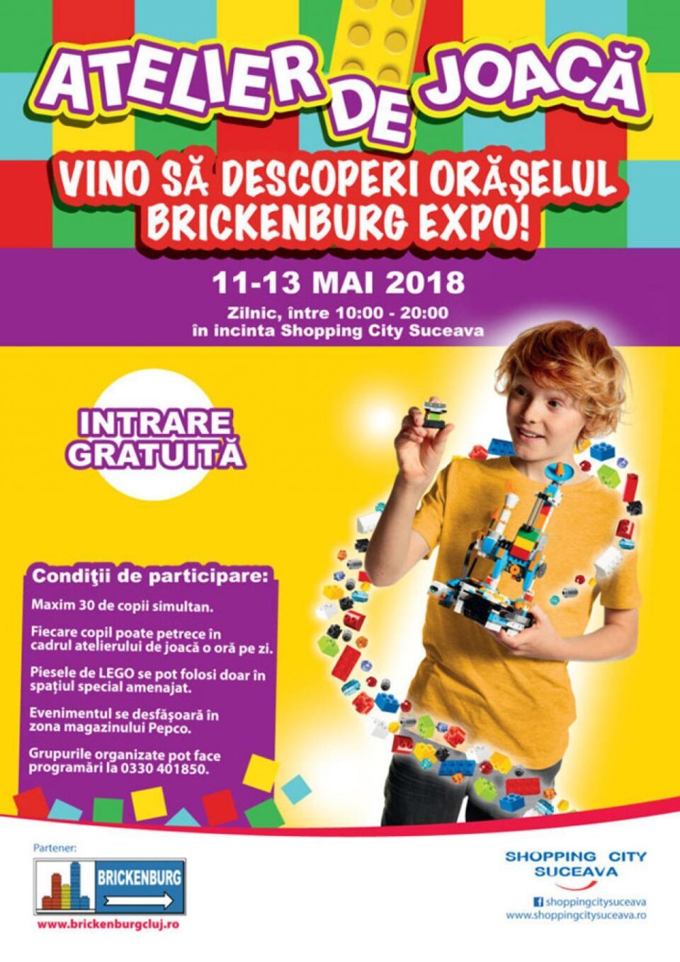 Ateliere de joacă Lego, la Shopping City Suceava