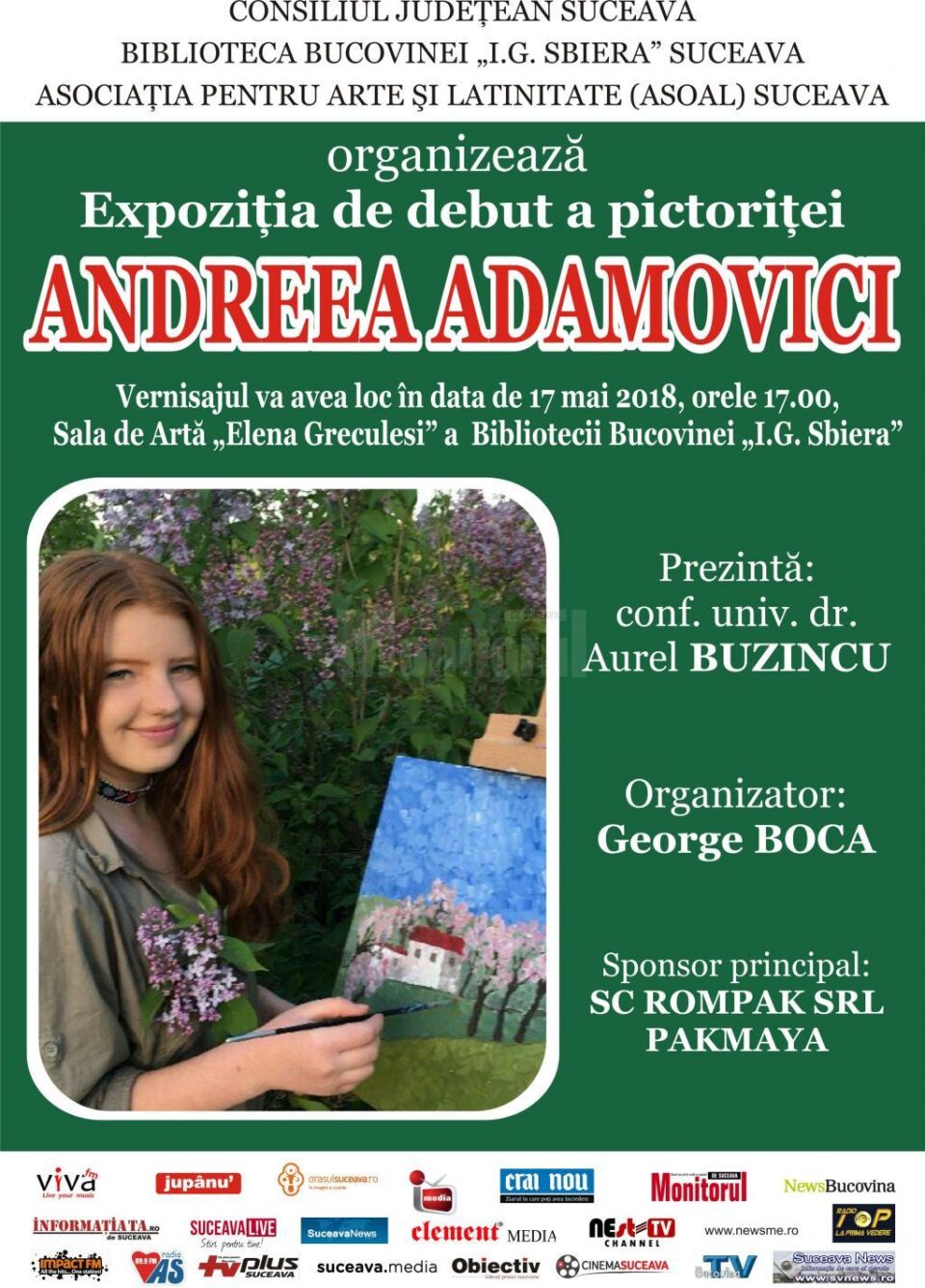 Vernisajul expoziției de pictură a Andreei Adamovici, la Biblioteca Bucovinei Vernisajul expoziției de pictură a Andreei Adamovici, la Biblioteca Bucovinei