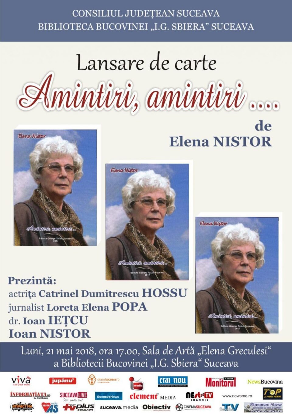 Lansarea cărții „Amintiri, amintiri…”, de Elena Nistor