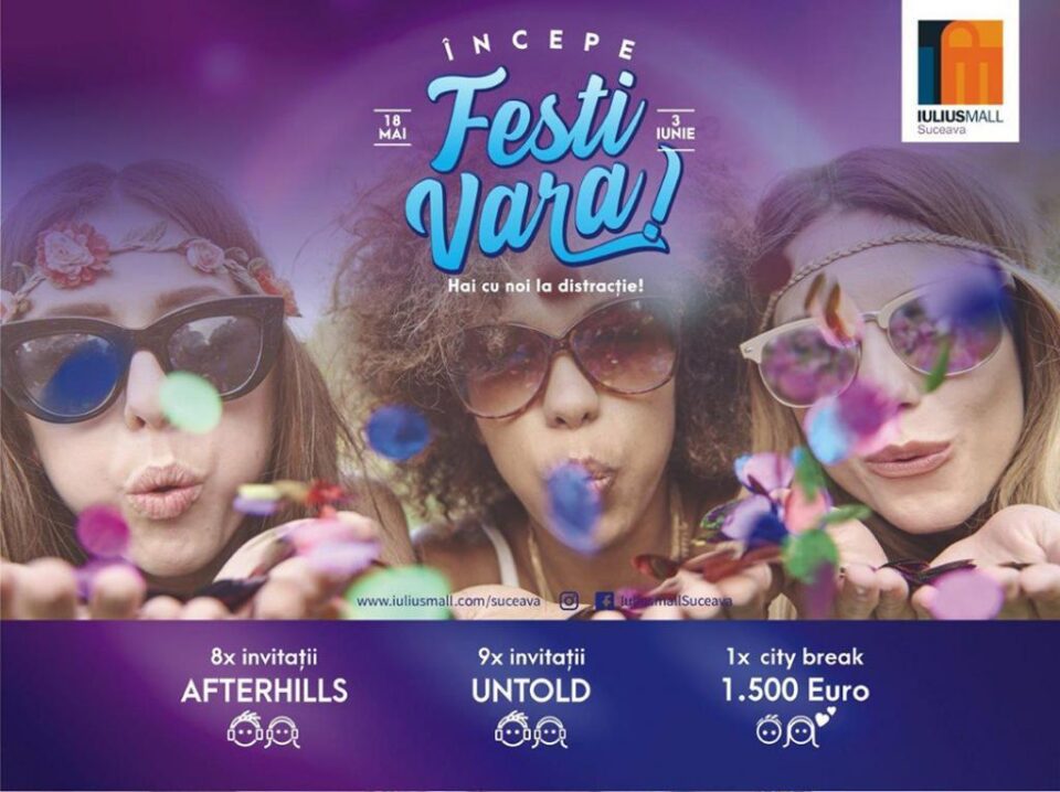 „Începe FestiVara” la Iulius Mall, cu premii în călătorii la cele mai tari festivaluri de muzică ale verii „Începe FestiVara” la Iulius Mall, cu premii în călătorii la cele mai tari festivaluri de muzică ale verii
