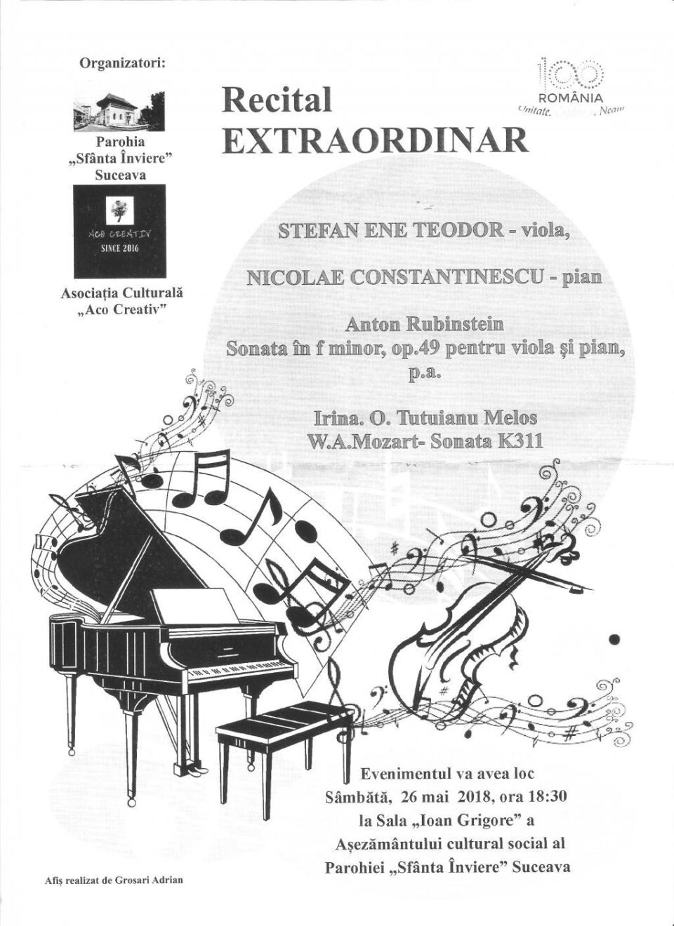 Recital extraordinar de violă și pian