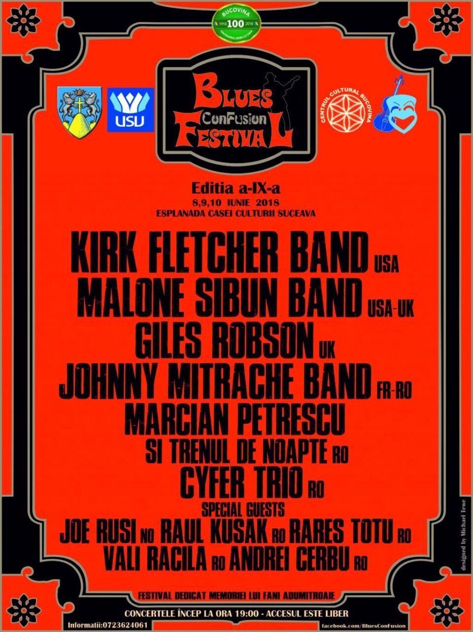Festivalul Internațional „Blues Con Fusion”, Suceava, 8-10 iunie
