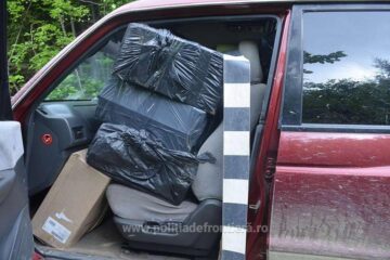 Autoturismul Mitsubishi Shogun, plin cu țigări de contrabandă