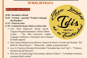Prima ediție a Zilei limbii și teatrului idiș în România începe astăzi, de la Suceava
