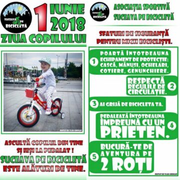 Bicicliștii au împărțit baloane colorate, în centrul Sucevei