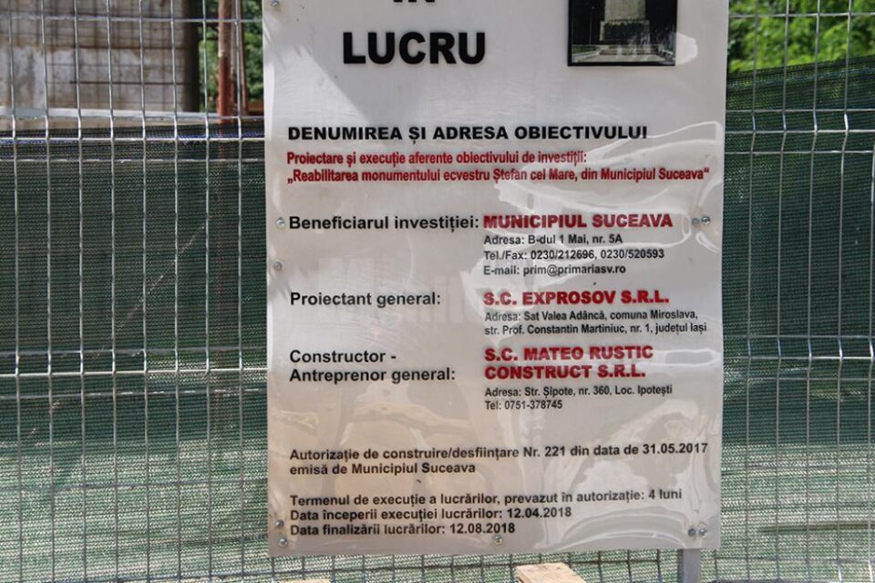 Reabilitarea monumentului ecvestru al lui Ștefan cel Mare, finalizată până la jumătatea lunii august