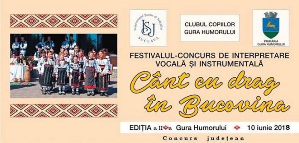 70 de elevi au participat la a doua ediție a Festivalului județean „Cânt cu drag în Bucovina!”, la Gura Humorului