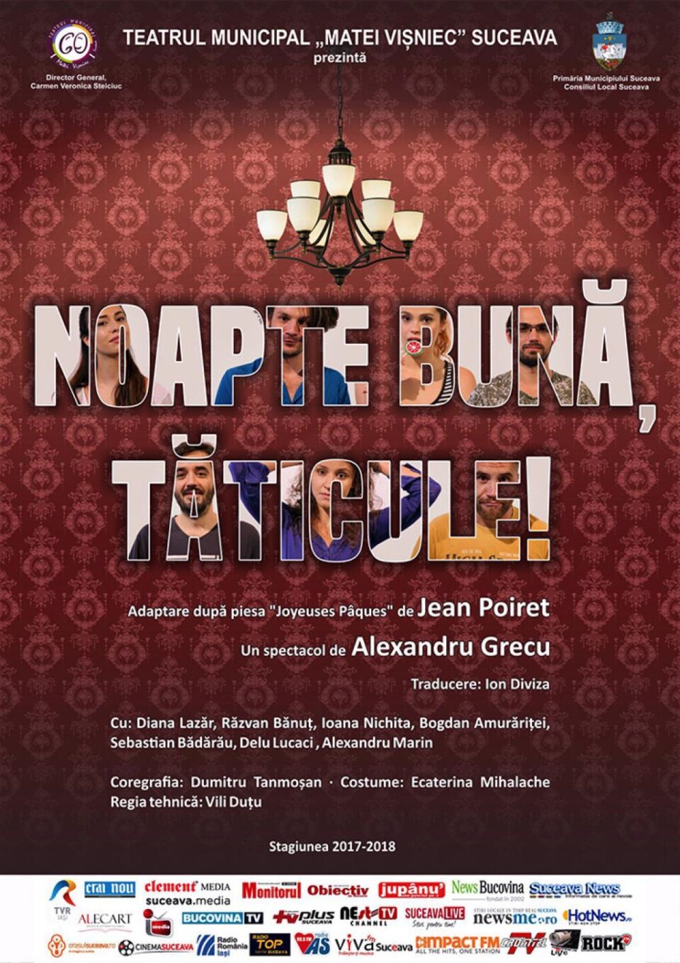 Premieră teatrală, cu acces gratuit, la Zilele Sucevei - „Noapte bună, tăticule!”
