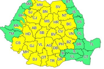 Cod galben de furtună în județul Suceava, timp de trei zile