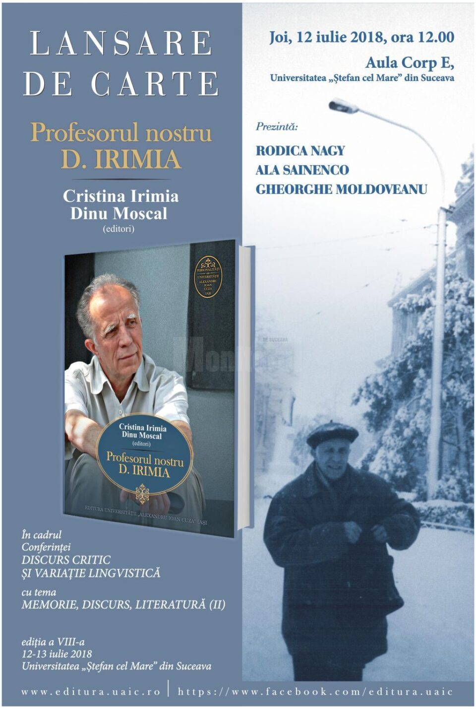 Lansarea volumului „Profesorul nostru, D. Irimia”