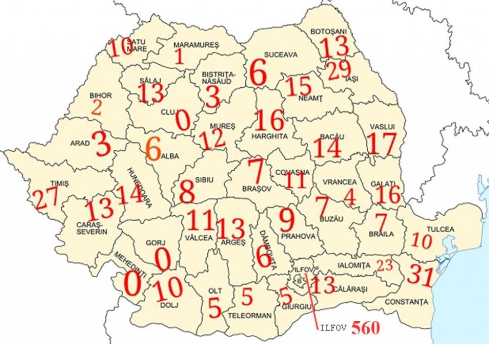 Hartă polițiști repartizați