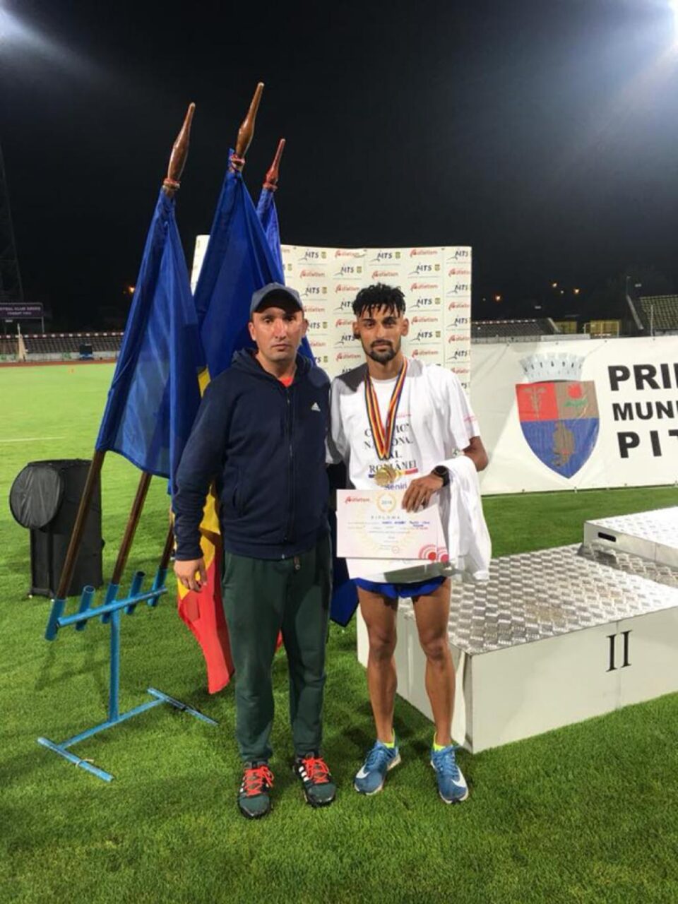 Atletul Andrei Dorin Rusu si antrenorul Cristian Prasneac