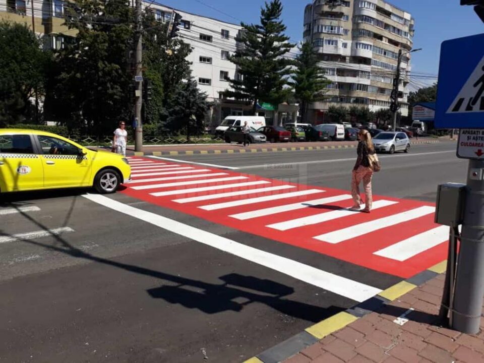 Prima trecere de pietoni colorată din Suceava, marcată în Obcini