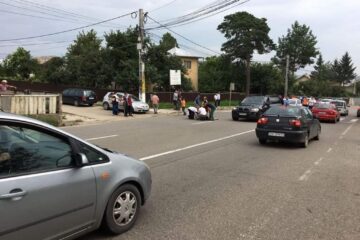 Imagine de la locul accidentului, la puțin timp după impact