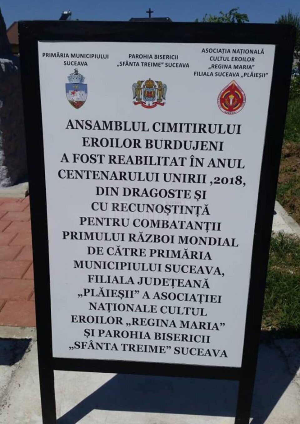 Monumentul Eroilor din cimitirul Burdujeni Sat, reabilitat în Anul Centenar
