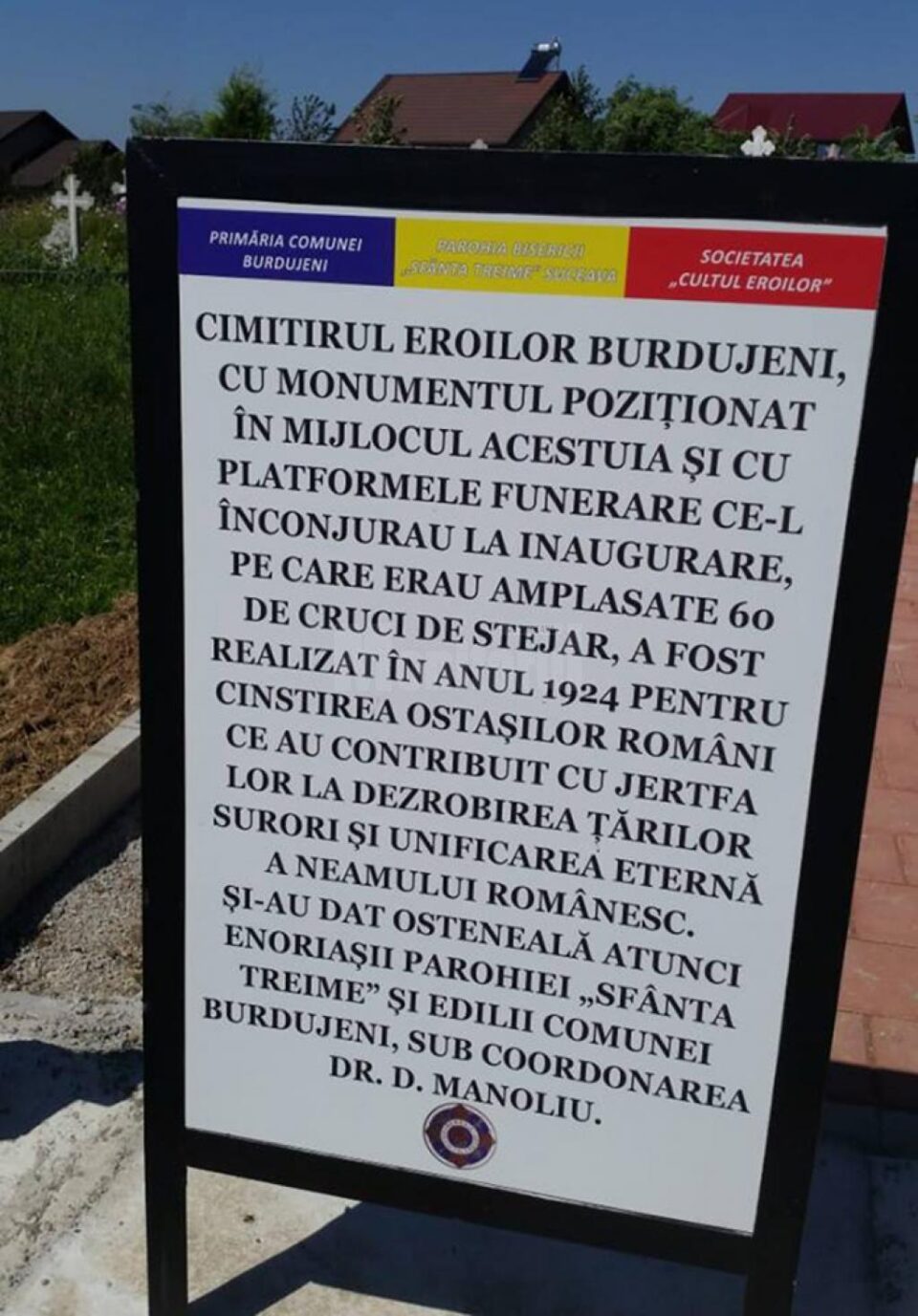 Monumentul Eroilor din cimitirul Burdujeni Sat, reabilitat în Anul Centenar
