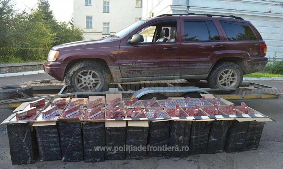 Autoturismul Jeep plin cu țigări a fost reținut în curtea Poliției de Frontieră