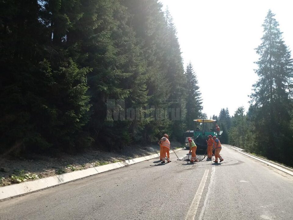 Șantierul de pe DN 18, în zona de limită dintre Suceava și Maramureș