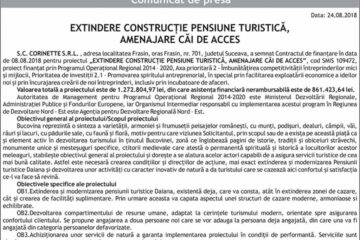 EXTINDERE CONSTRUCȚIE PENSIUNE TURISTICĂ, AMENAJARE CĂI DE ACCES