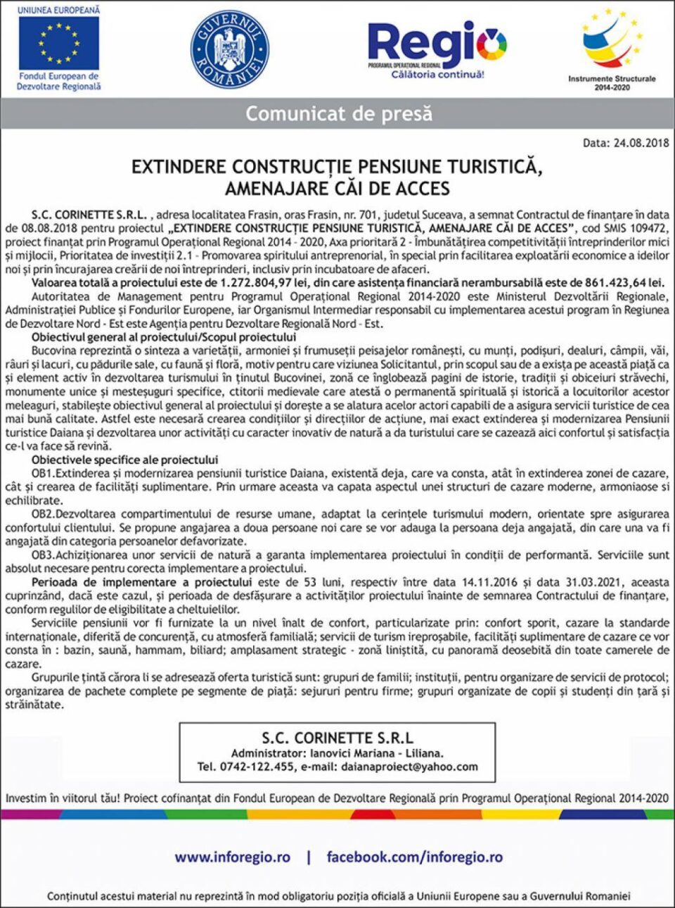 EXTINDERE CONSTRUCȚIE PENSIUNE TURISTICĂ, AMENAJARE CĂI DE ACCES