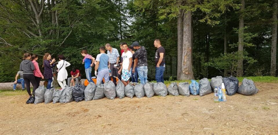 Refugiați cazați la centrul din Rădăuți, în acțiune de ecologizare la Palma