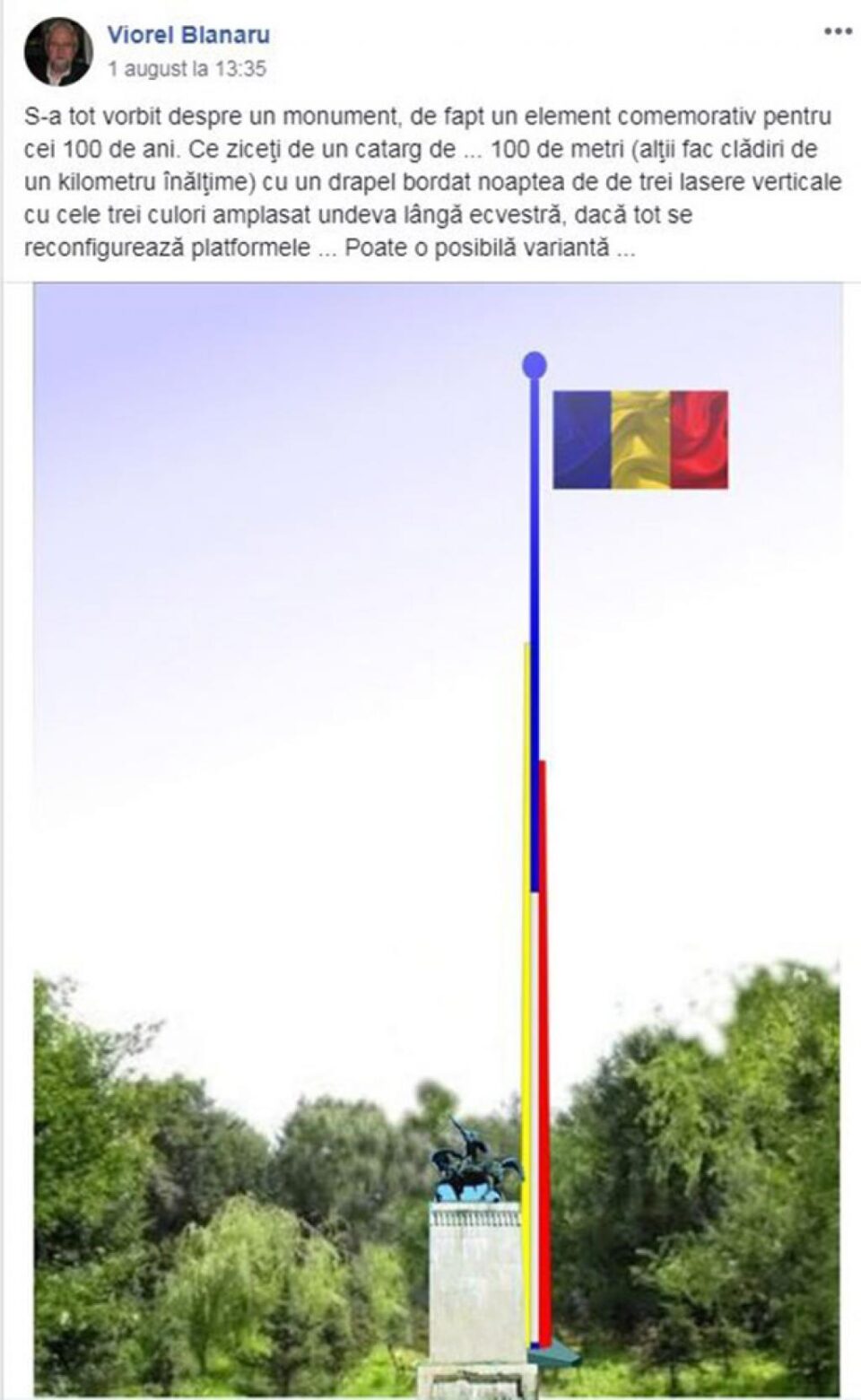 Modelul de steag propus de arhitectul Blănaru