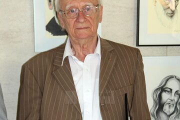 Radu Bercea împreună cu nepoțica sa, la evenimentul de la Gura Humorului