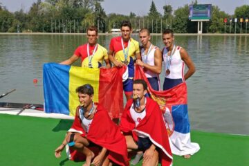 Viorel Georgel Iacob (stânga sus) de la CSM Suceava a câștiga doua medalii de bronz la Balcaniadă