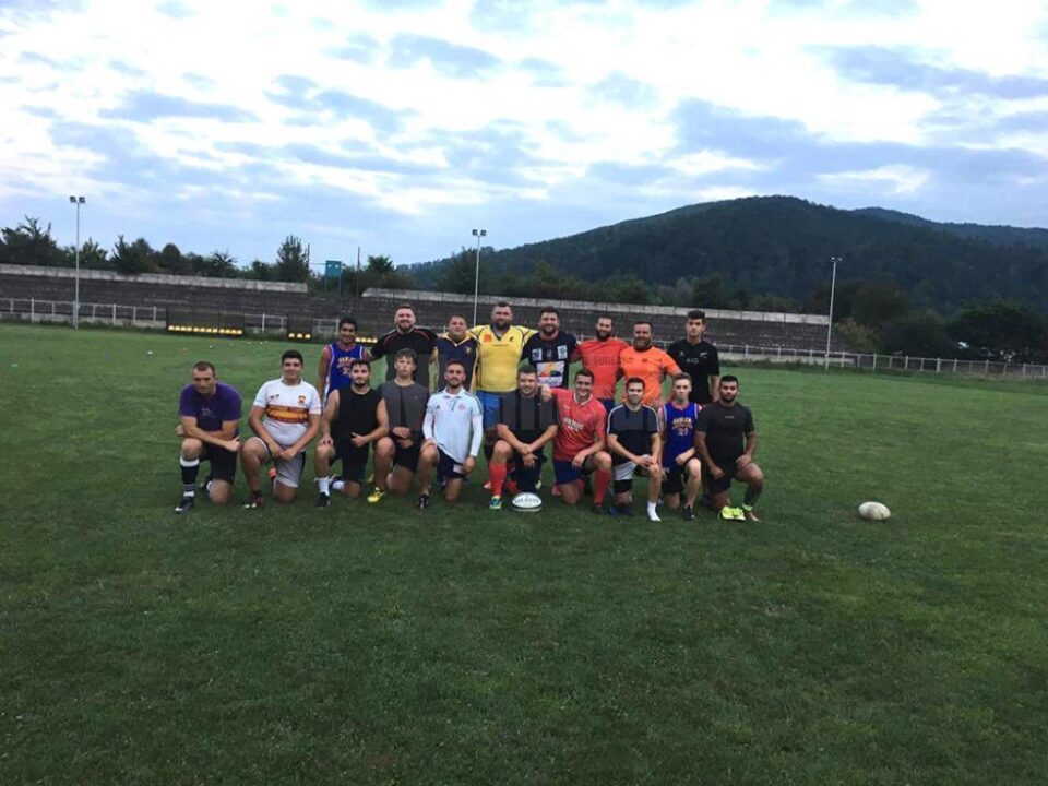 O parte dintre componenții echipei Rugby Club Gura Humorului