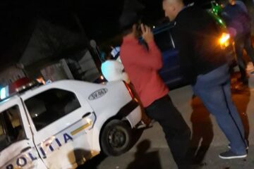 Loganul de serviciu avariat de polițist