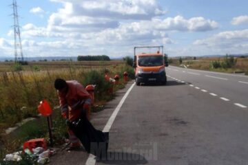 Șoferii aruncă gunoaie din mașini ori chiar opresc și abandonează saci întregi de deșeuri