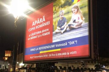 Panou electoral cu tricolor