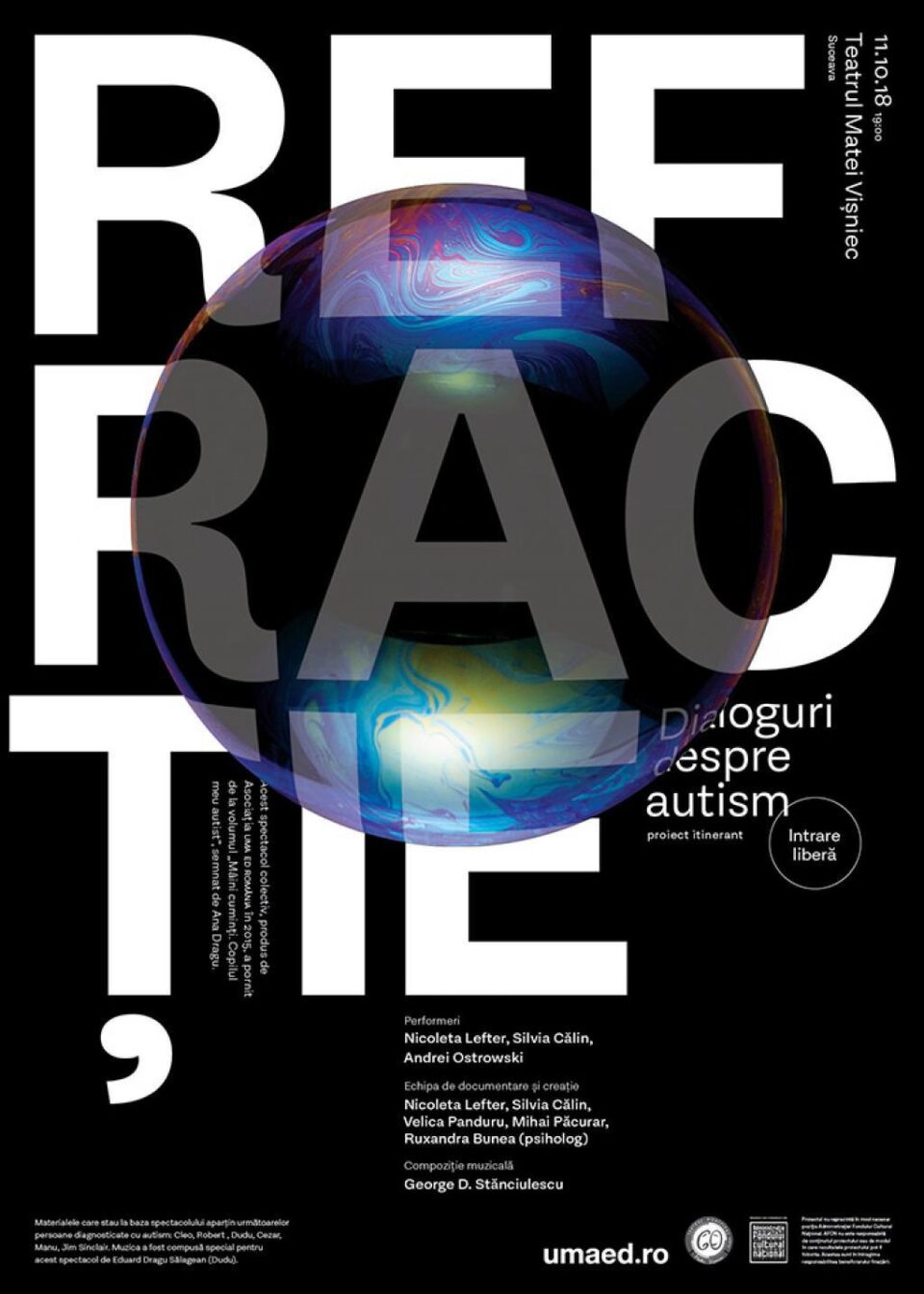 Spectacol de teatru, discuții libere și dezbatere despre autism, la Teatrul “Matei Vișniec”