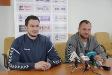 Pivotul Bogdan Baican și antrenorul Adrian Chiruț