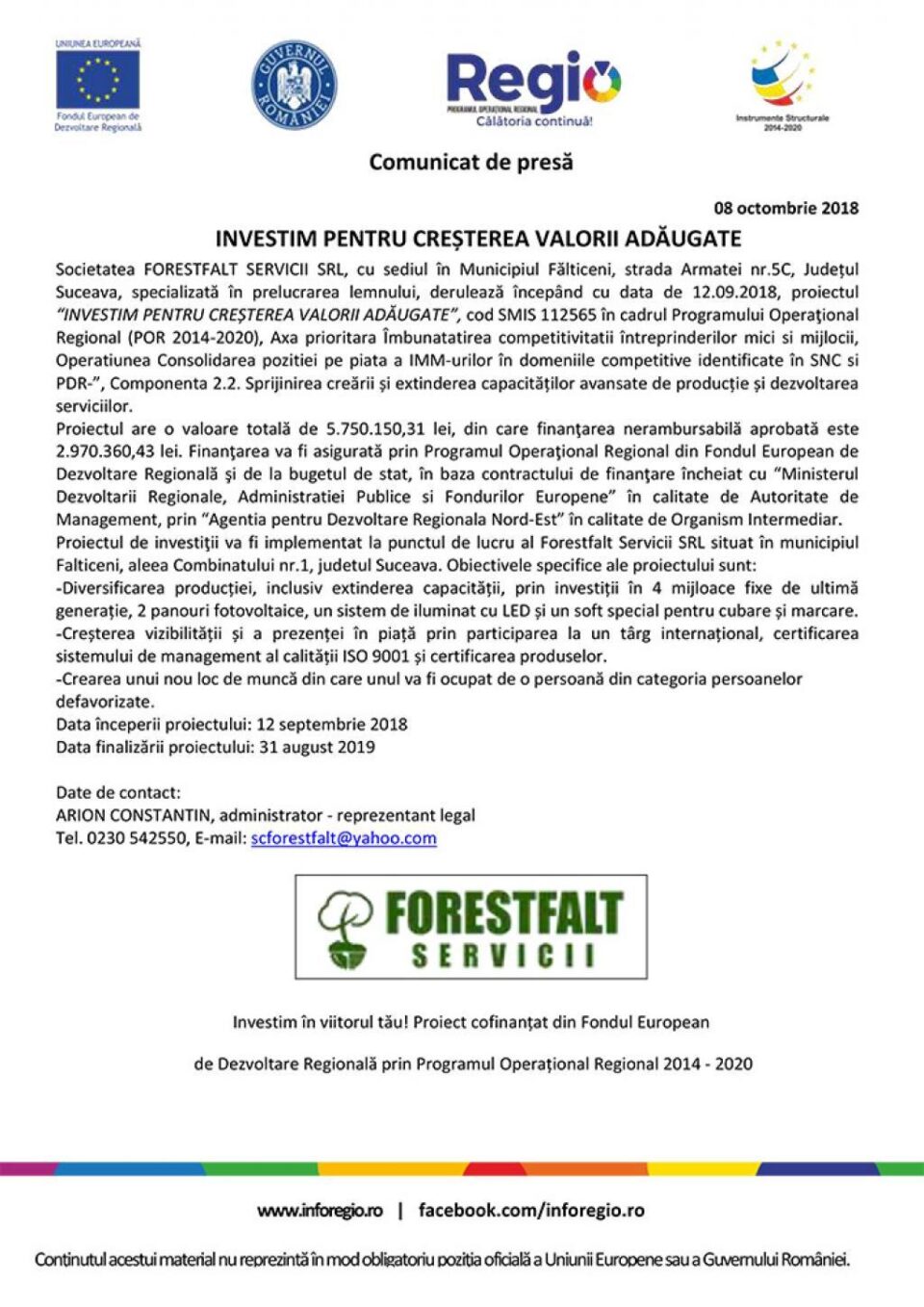 INVESTIM PENTRU CREȘTEREA VALORII ADĂUGATE