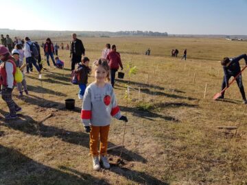 500 de voluntari au participat la o acțiune de împădurire a 2,5 hectare de teren defrișat la Adâncata