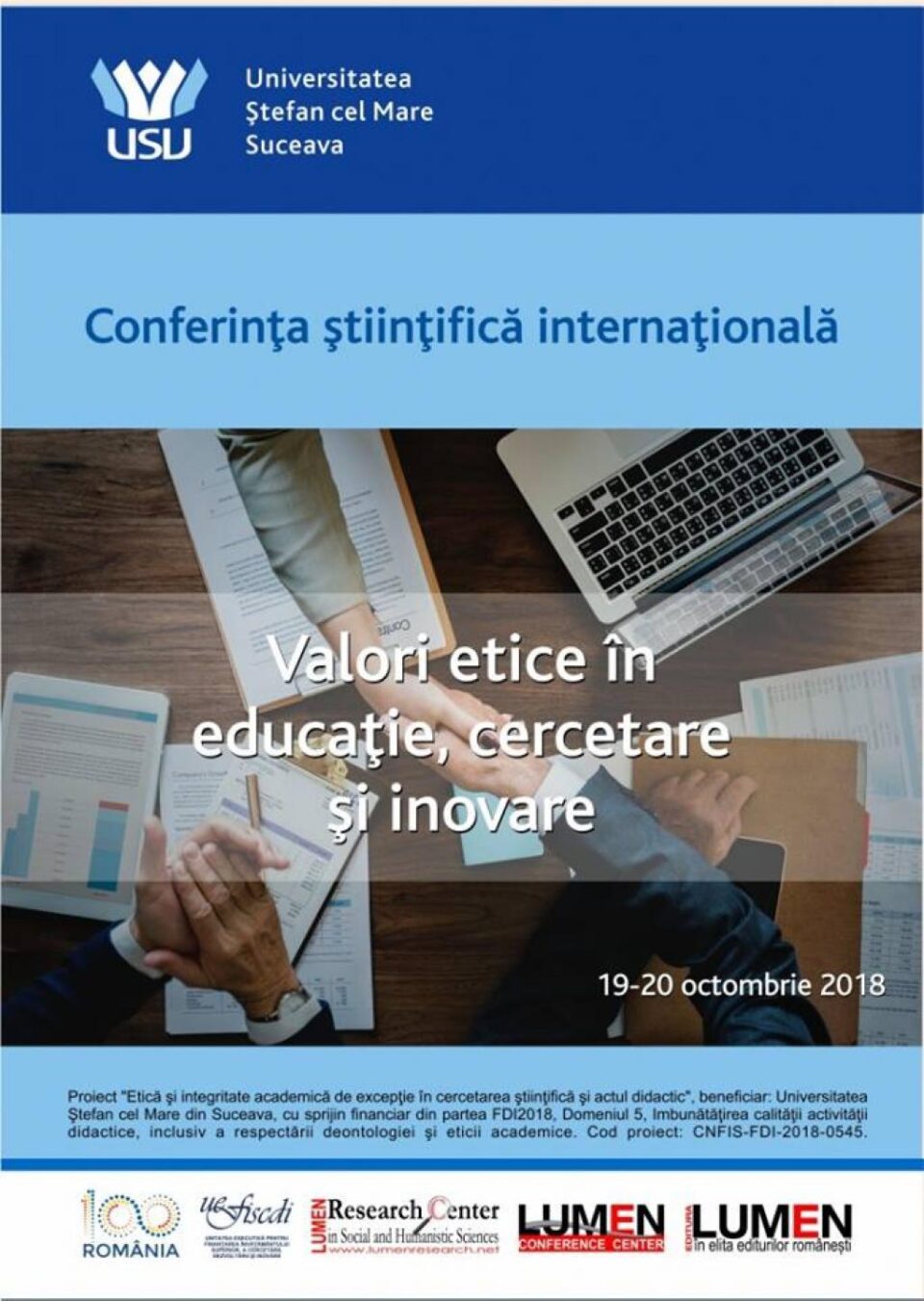 Conferința internațională „Valori etice în educație, cercetare și inovare”, la USV
