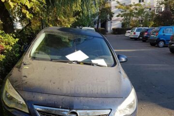 Autoturismul a blocat complet aleea de acces